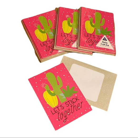 Cactus Notecards - Blank Greeting / Thank You Cards - 32 total - Pink Green NWT - Picture 2 of 3